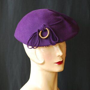 1940's Stetson Fifth Avenue Purple Hat With Accents